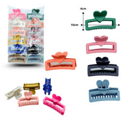 pinza rectangular hueca corazón 7cm C/12 EEO747