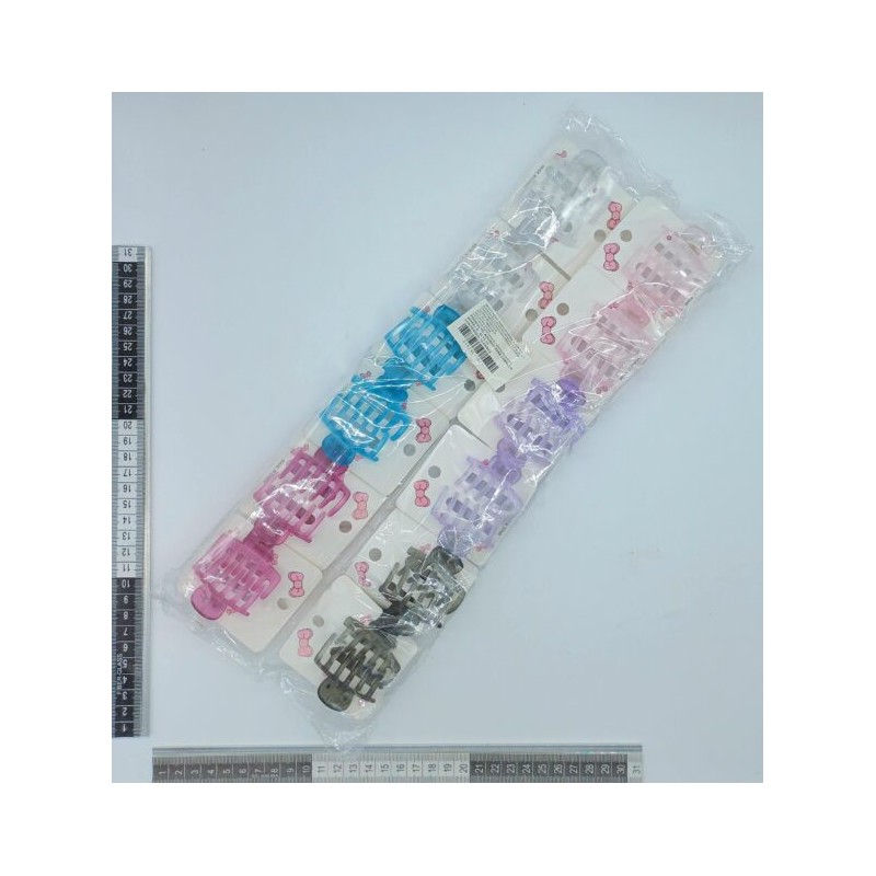 pinza pequeña en par semi transparente variedad de colores C/12 pares XL13-17