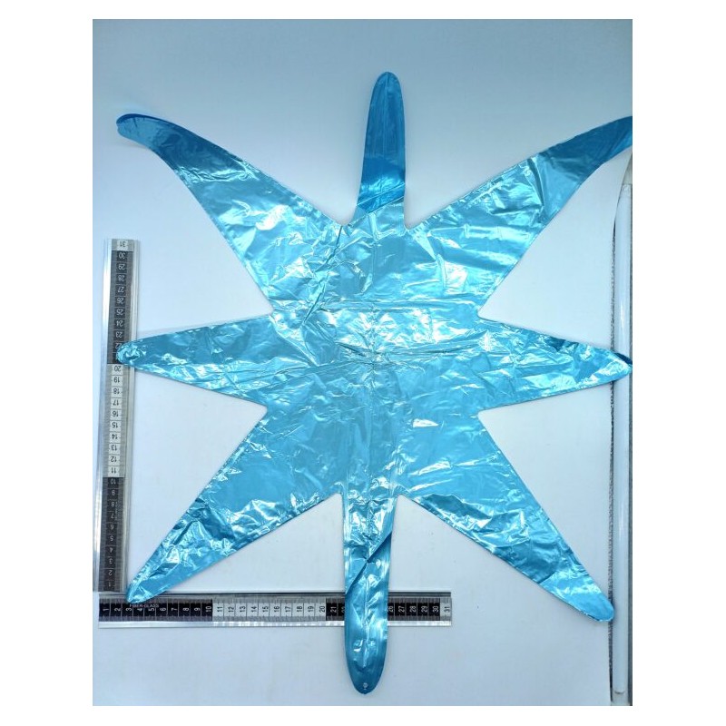 globo estrella 5 picos azul cielo C/50 HS_1648