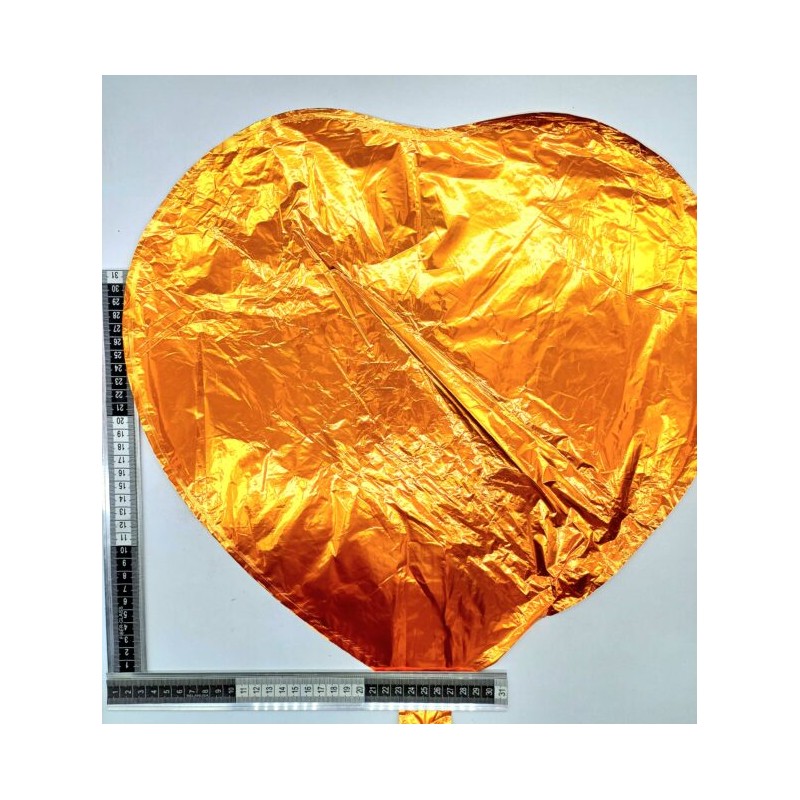 globo corazón naranja metálico C/50