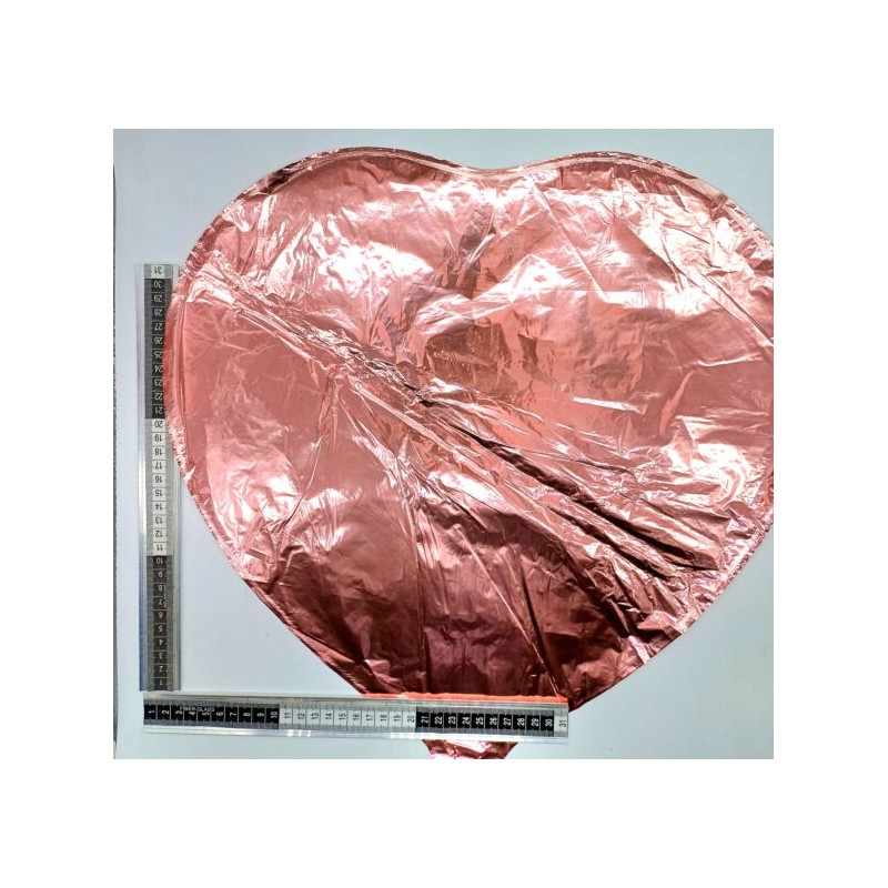globo corazon oro rosado C/50