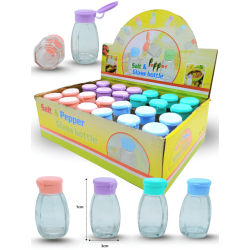 salero vidrio 7x3cm tapa plástica C/24 A7121