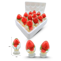 adorno huevo cristal con flor C/12 ZA-0029 o 0003