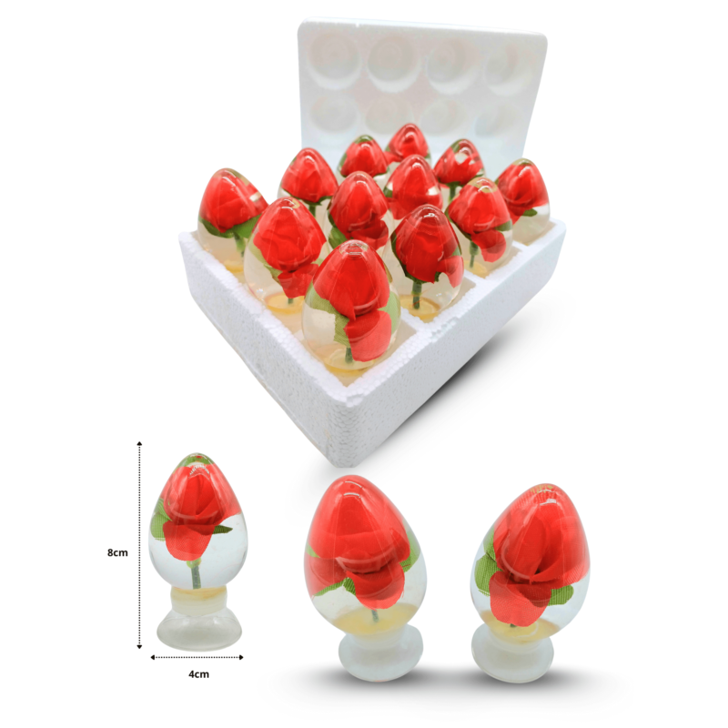 adorno huevo cristal con flor C/12 ZA-0029 o 0003