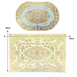 mantel de plastico dorado 30x45cm C/12 E7101