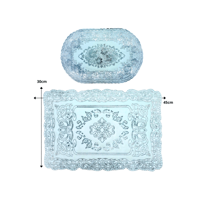 mantel de plastico plateado 30x45cm C/12 E7101