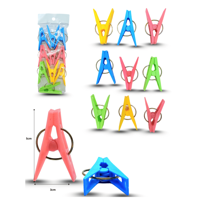 pinza para ropa plástica set 10 pza C/150 ALB MOR