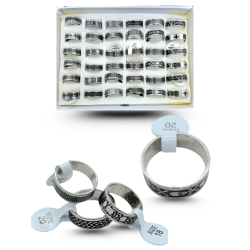 anillo diseño grecas en caja diferentes tallas acero inoxidable C/36 23R-8