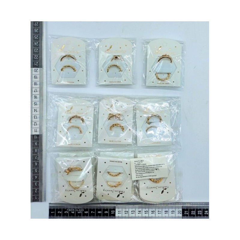 anillo par en blister exhibidor variedad de diseños C/12 sets XL2-77