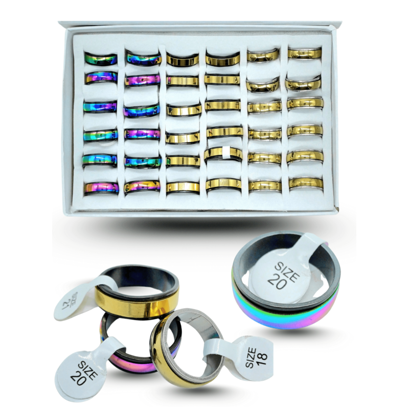 argolla giratoria dorada y tornasol acero inoxidable C/36 23z-13