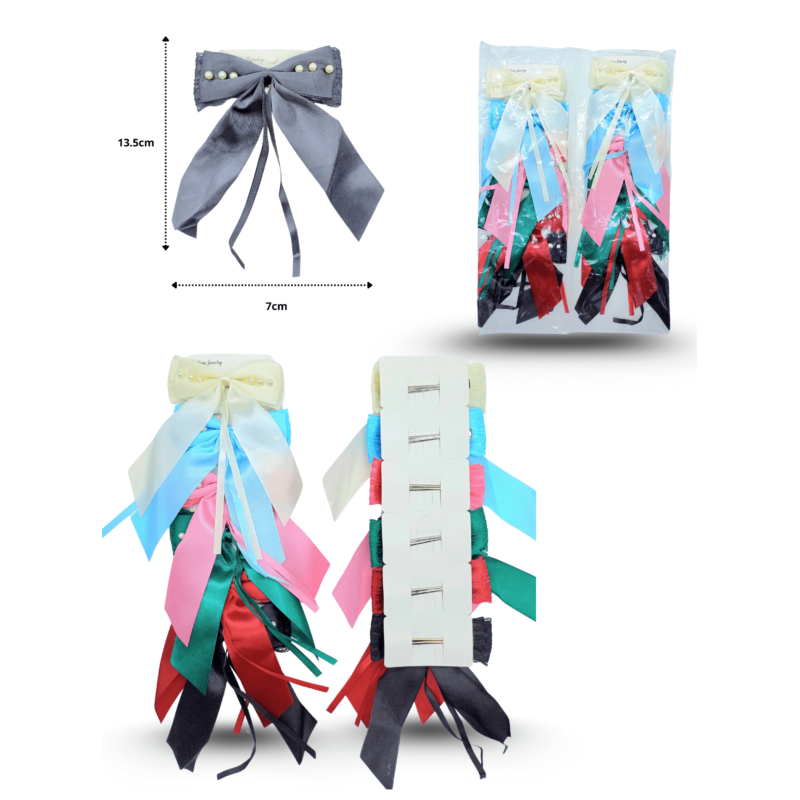 pico moño liston con perlas C/12 24ZM-15