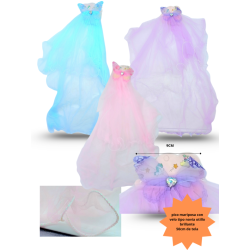 pico tul largo orillo brilloso velo tipo novia 50cm C/12 XH5938