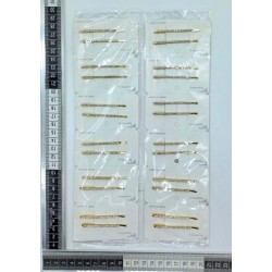 pasador dorado par con brillos en blister individual C/12 XH6693