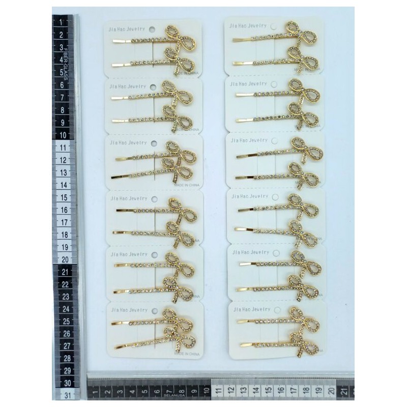 pasador dorado con brillos infinito C/12 24R-64