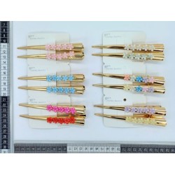 pico garza dorado con flores C/12 24R-65