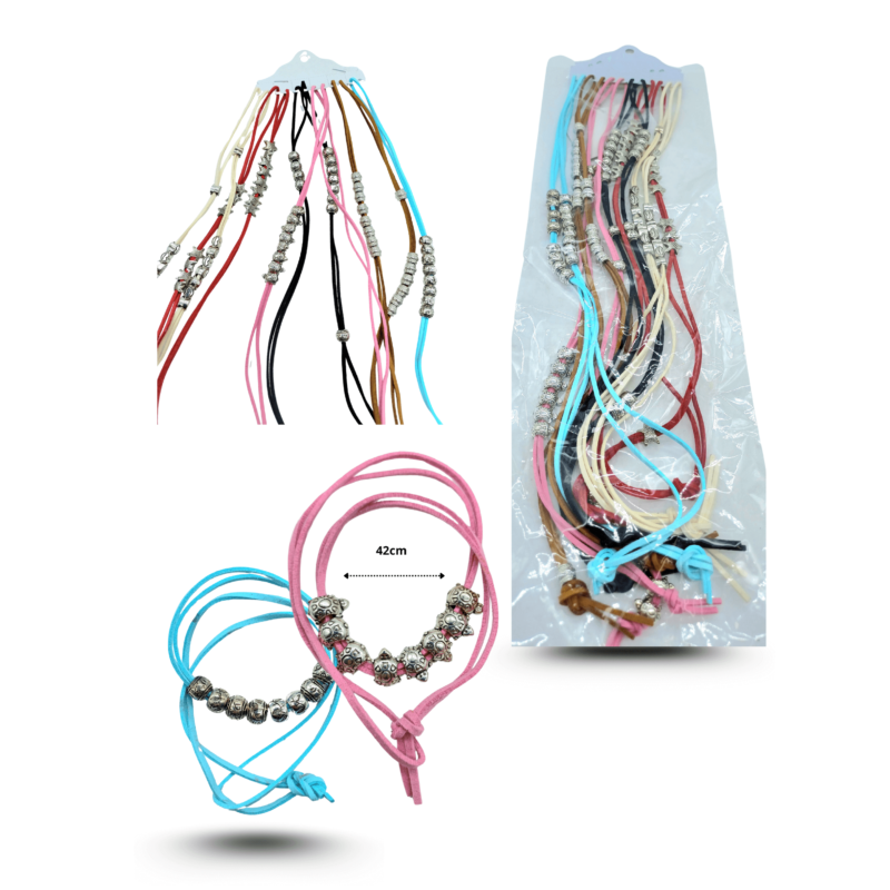 pulsera o decoración tira de gamusa con adornos C/12 22Y-68