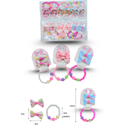 pico moño par con pulsera de perlas surtido C/12 HKT-38 o 25C-53