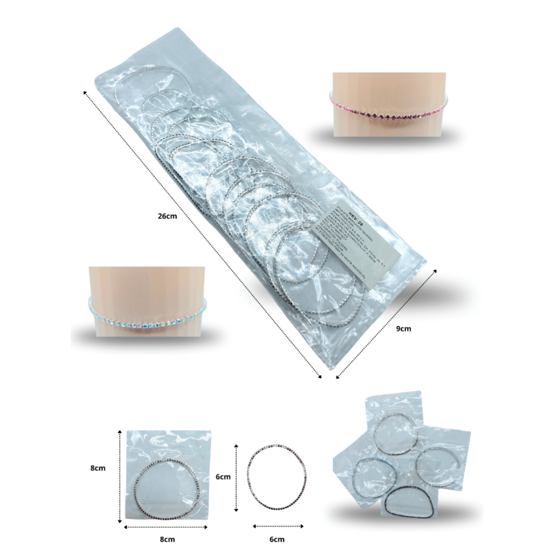 pulsera elástica zirconia colores C/12 HKV-26