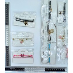 pulsera cinta con brillos e hilo con dije C/12 XL25-25 o XL22-38