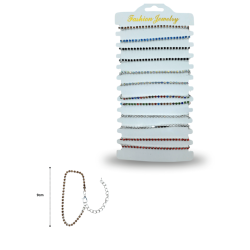 pulsera fina zirconias en tira colores C/12 24XD-24