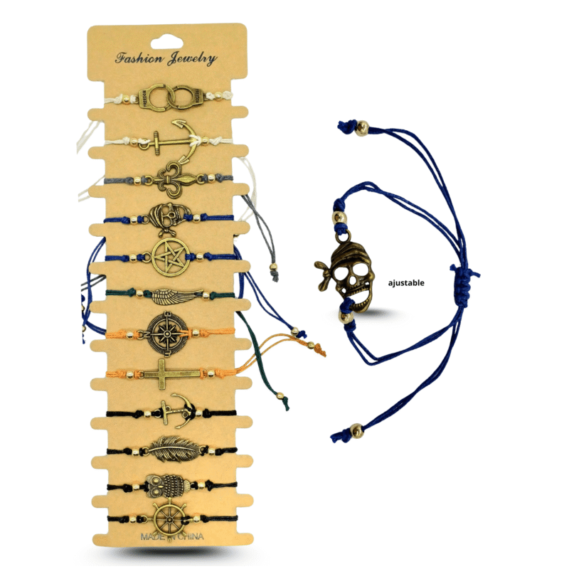 pulsera con dije de pirata C/12 XL33-4 o 37-21