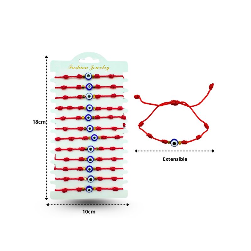 pulsera hilo rojo ojo turco en tira C/12 BTO