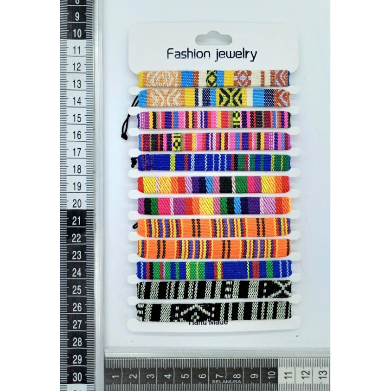 pulsera de tela gruesa multicolor C/12 G-4