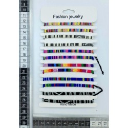 pulsera de tela delgada multicolor C/12 G-4