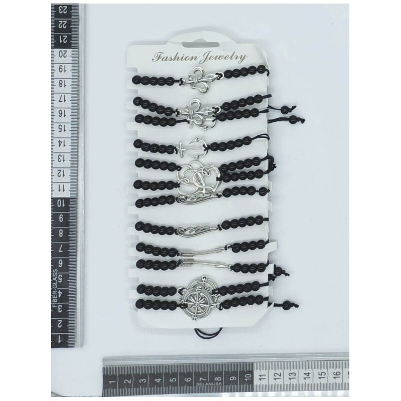 pulsera hilo pirata negro C/12 MW1073-3D-2