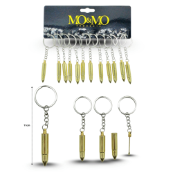 llavero bala dorada larga con limpiador de oido C/12 16G-41