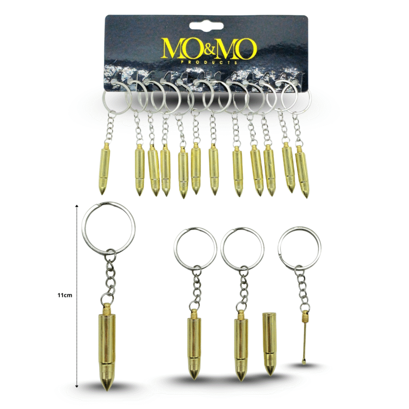 llavero bala dorada larga con limpiador de oido C/12 16G-41