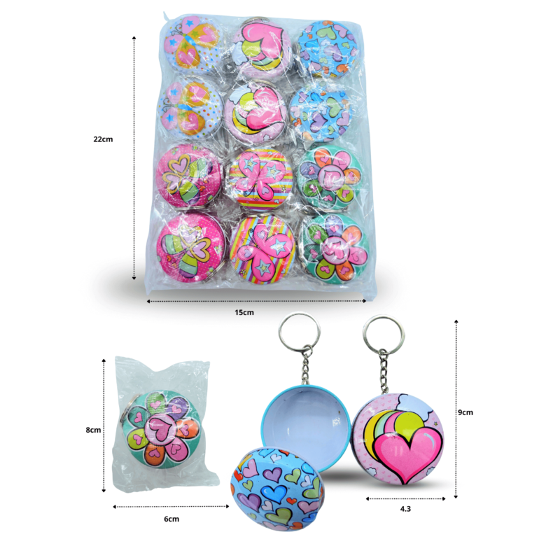 llavero pastillero decorado C/12 D4077