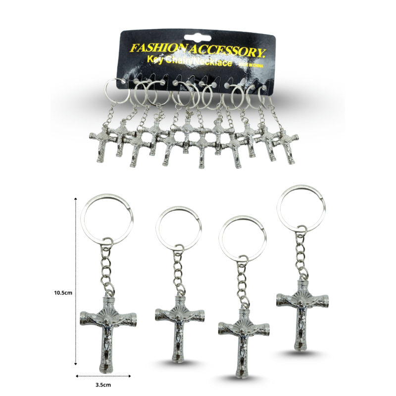 llavero cruz de metal 10.5cm C/12 F1342