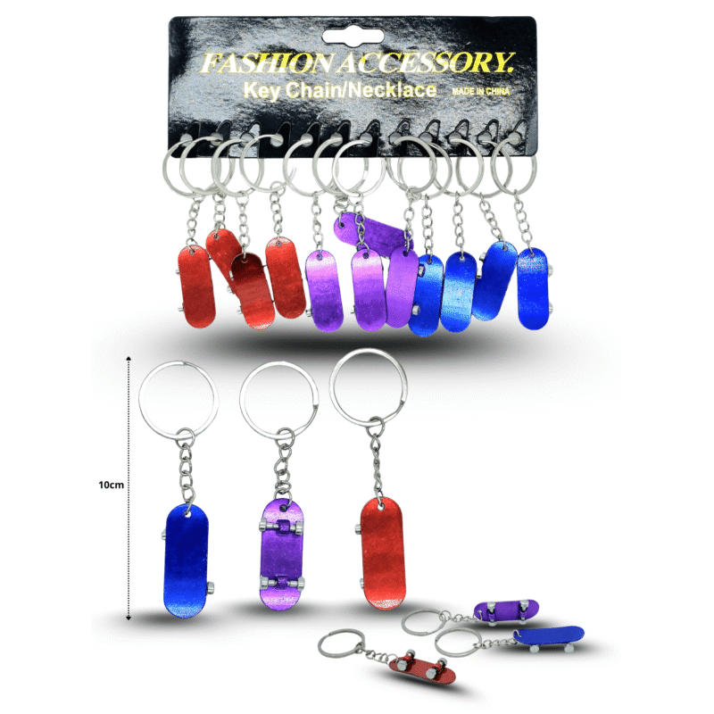 llavero patineta colores metálicos C/12 F1337