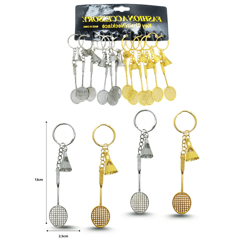 llavero raqueta y gallito 12cm C/12 F1461