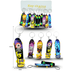 llavero patineta plástica decorada C/12 R253S-18