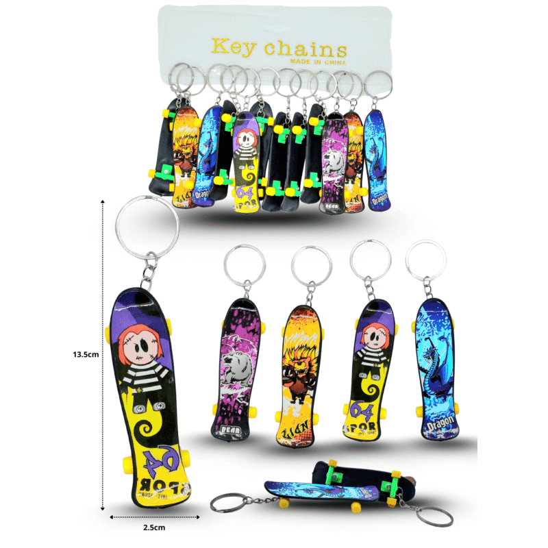 llavero patineta plástica decorada C/12 R253S-18