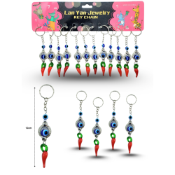 llavero ojo turco con chile de la fortuna C/12 SSH-23K128