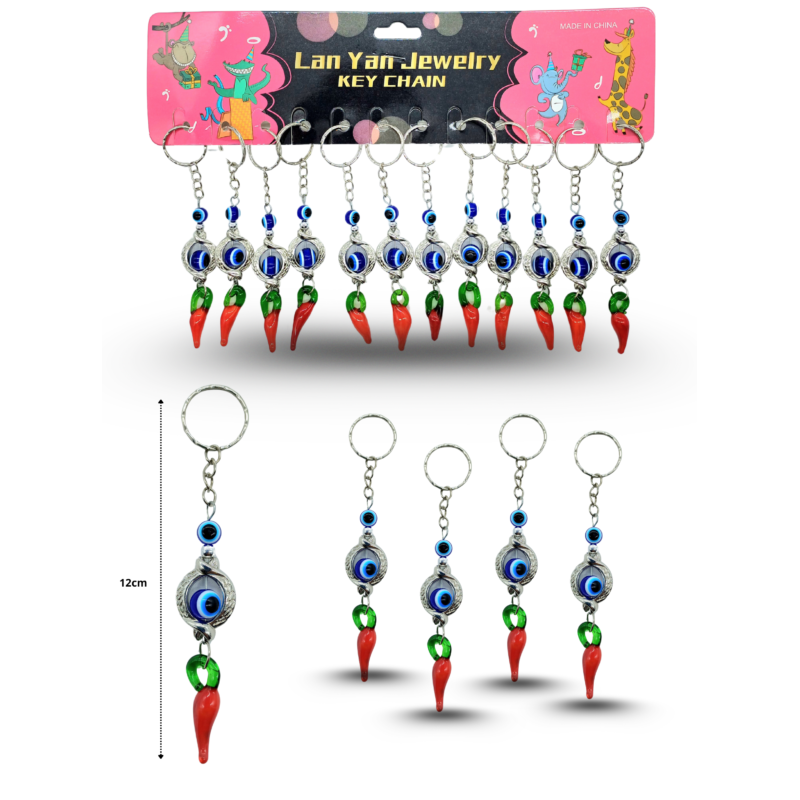 llavero ojo turco con chile de la fortuna C/12 SSH-23K128