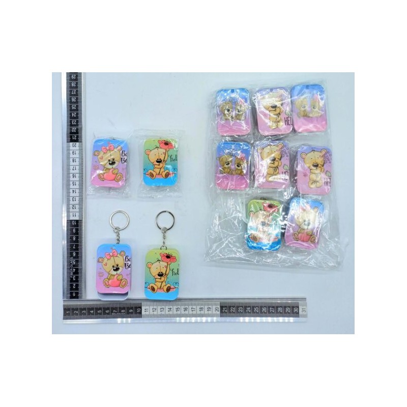 llavero pastillero metálico diseños surtidos C/12 HLL-25