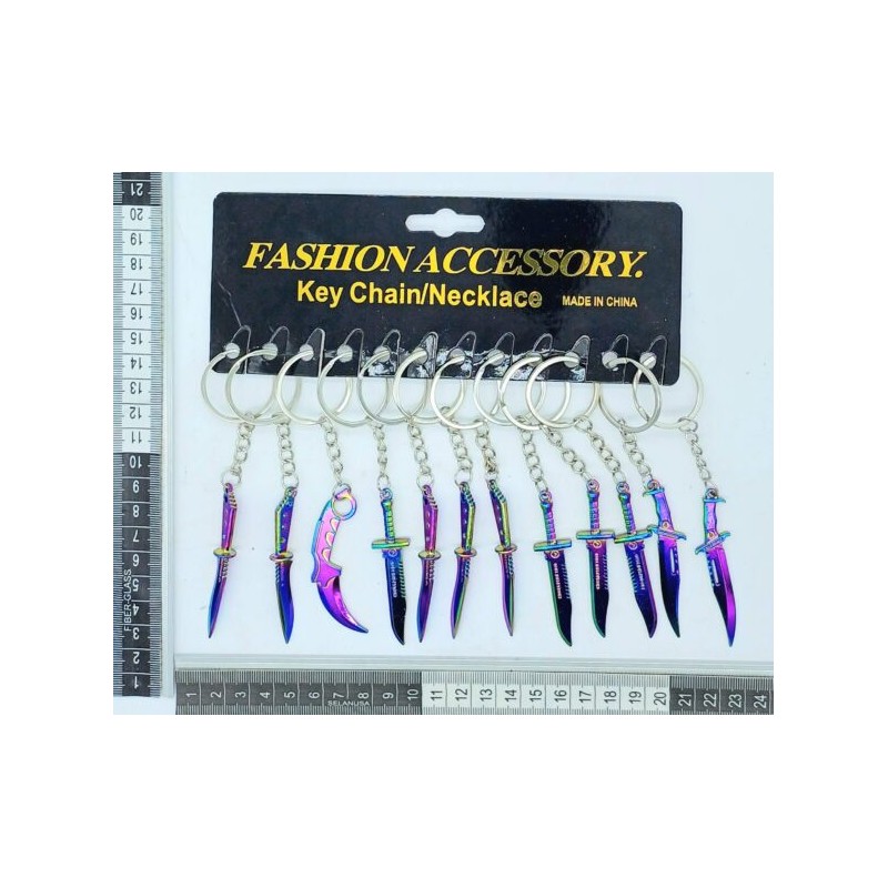 llavero cuchillos tornasol C/12 F1460