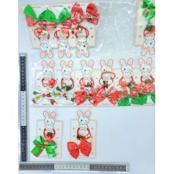 pico moño estampado par de ligas decoradas navideñas set 3 pzas C/12 24V-49