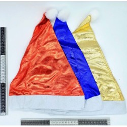 gorro de santa navideño rojo, azul y dorado C/12 WD-1024D-2