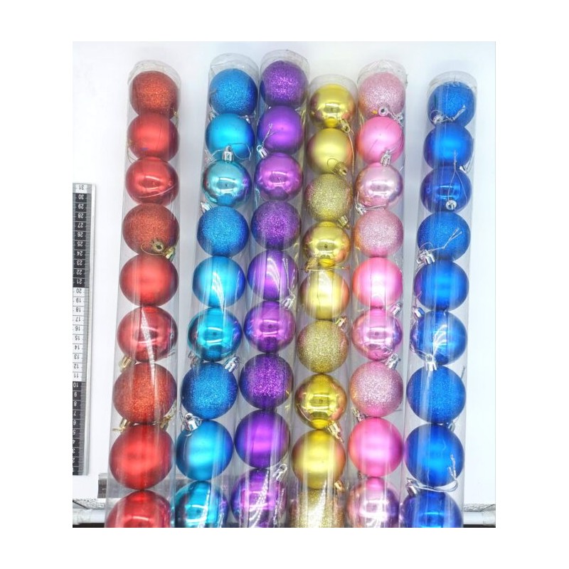 esfera navideña lisa y brillos C/12 J4203A