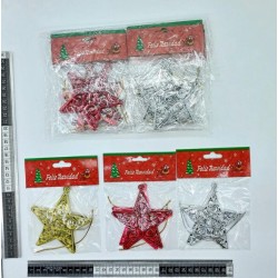 estrella navideña 9.5cm con 2pz paquete C/12 J3212