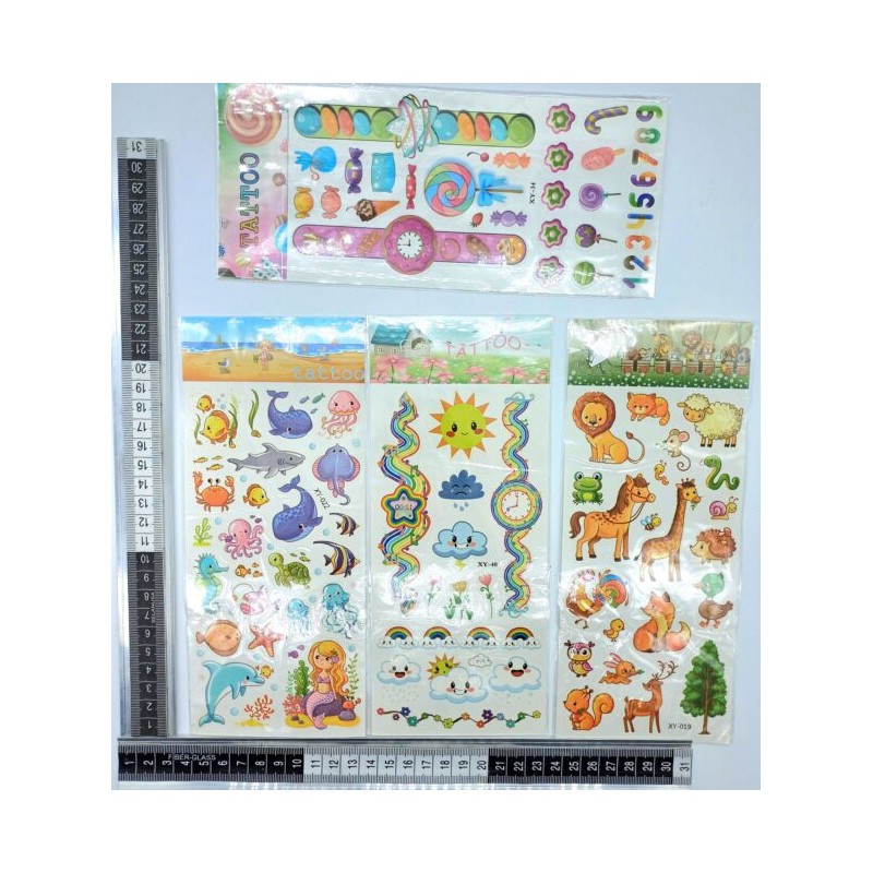 tatuaje infantil en tira diseño surtido C/12 PA70327