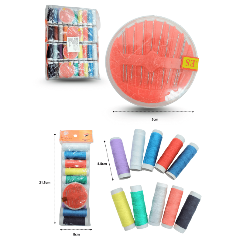hilos de colores y agujas variedad de colores kit de costura C/12 XF-0006 o PN-0024