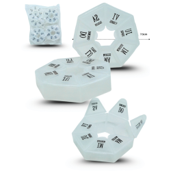 pastillero hexagonal transparente C/12 6H-2