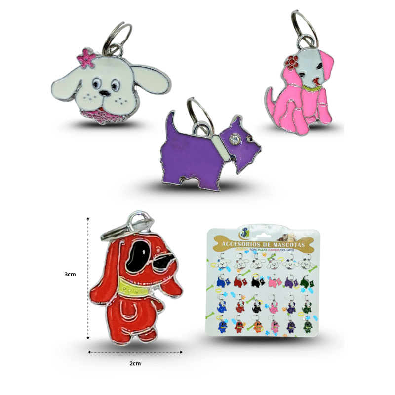 placa de identificación para mascota decorada en planilla C/24 PR55996