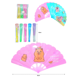 abanico plástico decorado Capy Bara C/12 25D-27